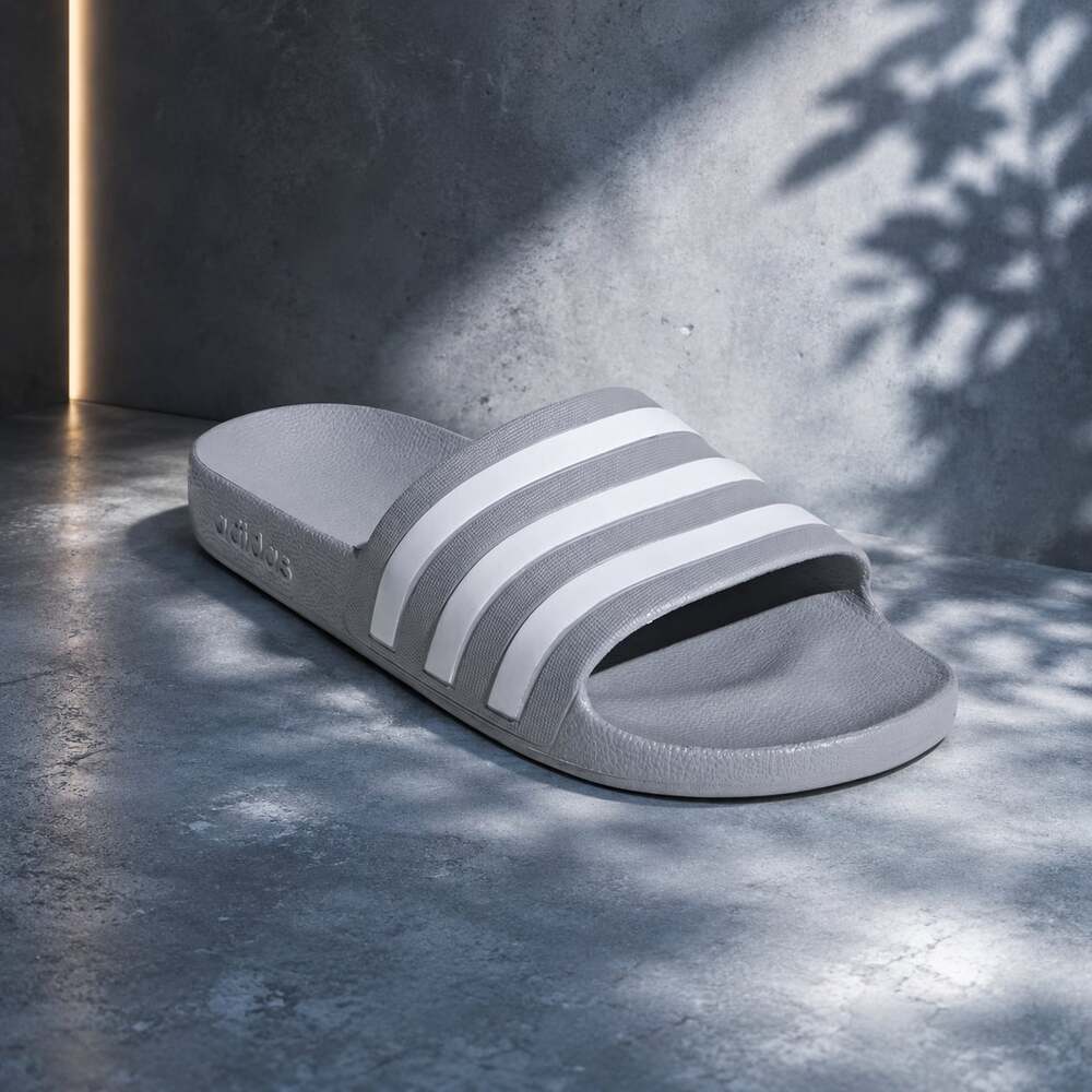 Adidas Adilette Aqua Slides - Grey/White Size 12M